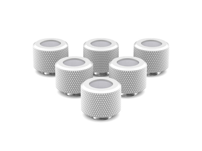 PrimoChill 12mm OD Rigid SX Fitting - 6 Pack - PrimoChill - KEEPING IT COOL Sky White