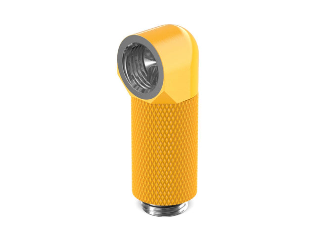 PrimoChill Male to Female G 1/4in. 90 Degree SX Rotary 30mm Extension Elbow Fitting - PrimoChill - KEEPING IT COOL Yellow