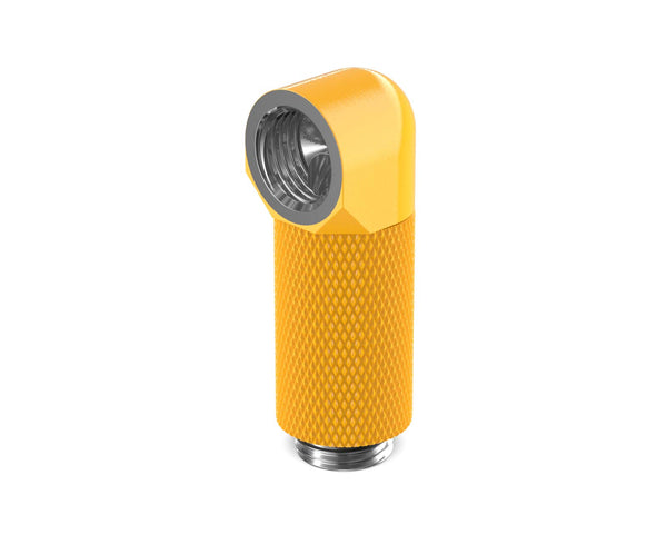 PrimoChill Male to Female G 1/4in. 90 Degree SX Rotary 30mm Extension Elbow Fitting - PrimoChill - KEEPING IT COOL Yellow