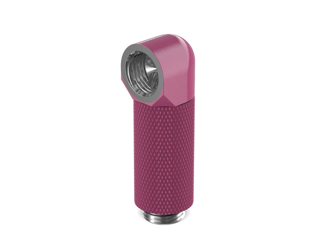 PrimoChill Male to Female G 1/4in. 90 Degree SX Rotary 35mm Extension Elbow Fitting - PrimoChill - KEEPING IT COOL Magenta