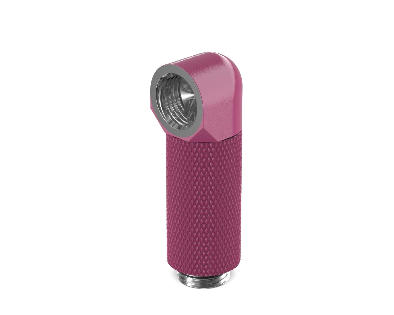 PrimoChill Male to Female G 1/4in. 90 Degree SX Rotary 35mm Extension Elbow Fitting - PrimoChill - KEEPING IT COOL Magenta