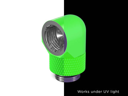 PrimoChill Male to Female G 1/4in. 90 Degree SX Rotary Elbow Fitting - PrimoChill - KEEPING IT COOL UV Green