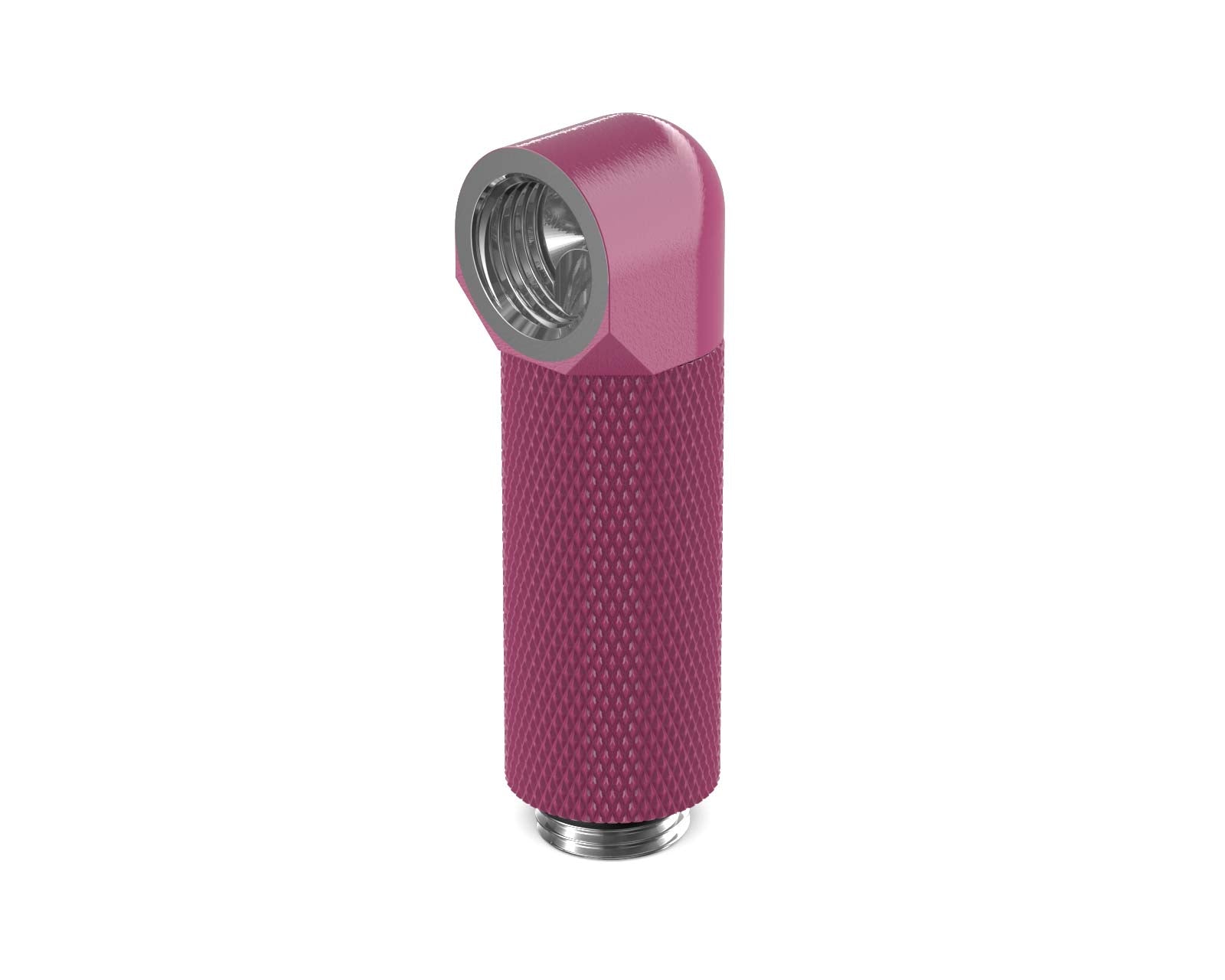 PrimoChill Male to Female G 1/4in. 90 Degree SX Rotary 40mm Extension Elbow Fitting - PrimoChill - KEEPING IT COOL Magenta