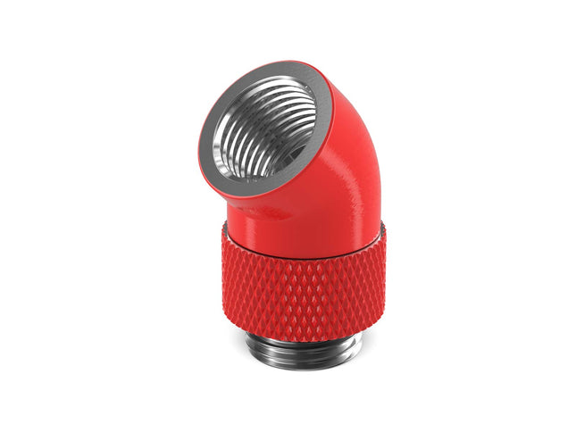 PrimoChill Male to Female G 1/4in. 45 Degree SX Rotary Elbow Fitting - PrimoChill - KEEPING IT COOL Razor Red