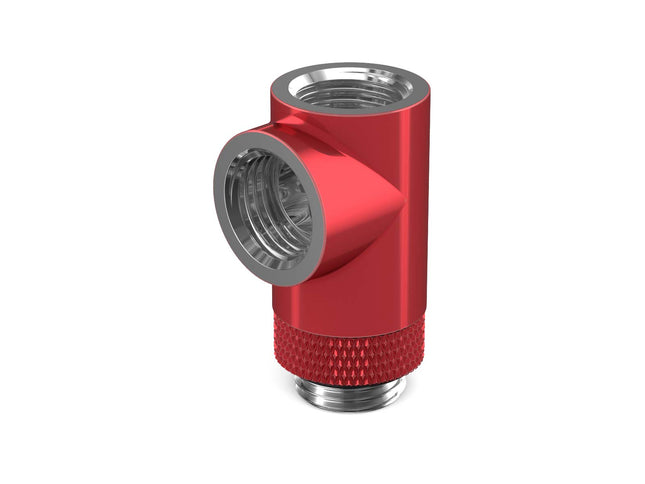 PrimoChill G 1/4in. Inline Rotary 3-Way SX Female T Adapter - PrimoChill - KEEPING IT COOL Candy Red