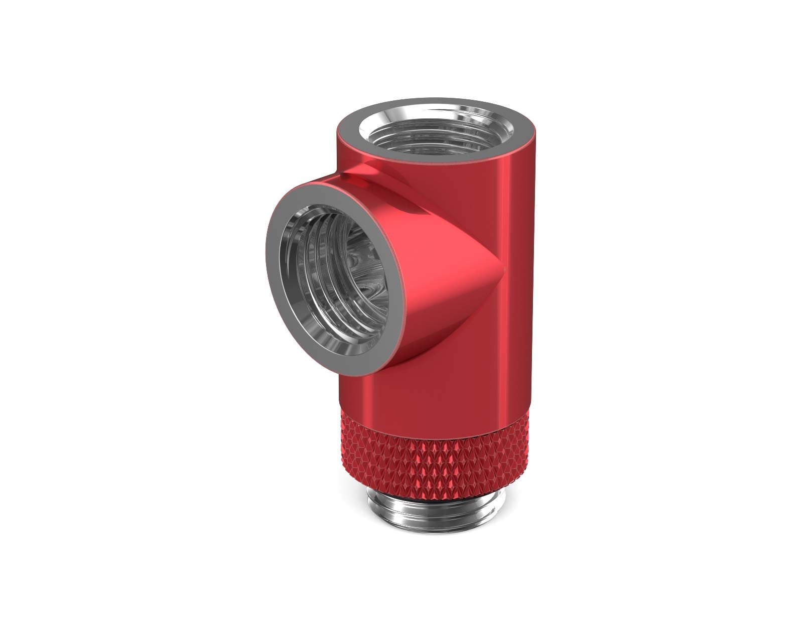 BSTOCK:PrimoChill G 1/4in. Inline Rotary 3-Way SX Female T Adapter - Candy Red - PrimoChill - KEEPING IT COOL