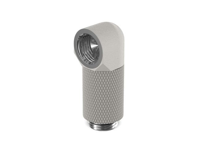 PrimoChill Male to Female G 1/4in. 90 Degree SX Rotary 25mm Extension Elbow Fitting - PrimoChill - KEEPING IT COOL TX Matte Silver
