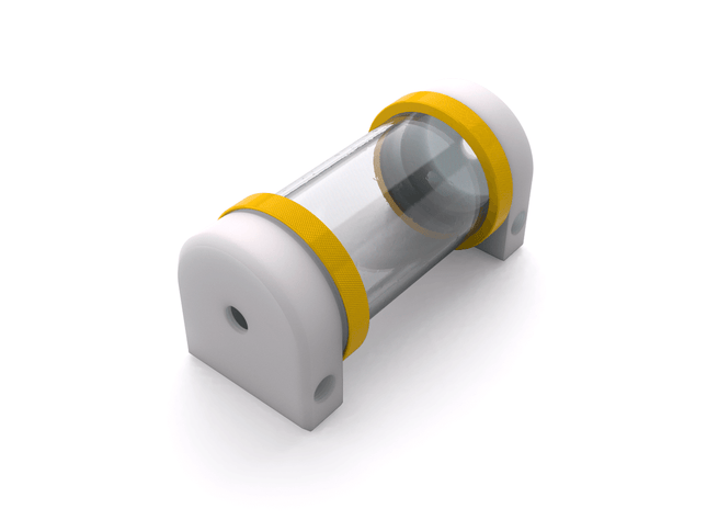 PrimoChill CTR Hard Mount Phase II Reservoir - White POM – 120mm - PrimoChill - KEEPING IT COOL Yellow