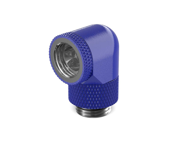 PrimoChill Male to Female G 1/4in. 90 Degree SX Dual Rotary Elbow Fitting - PrimoChill - KEEPING IT COOL True Blue