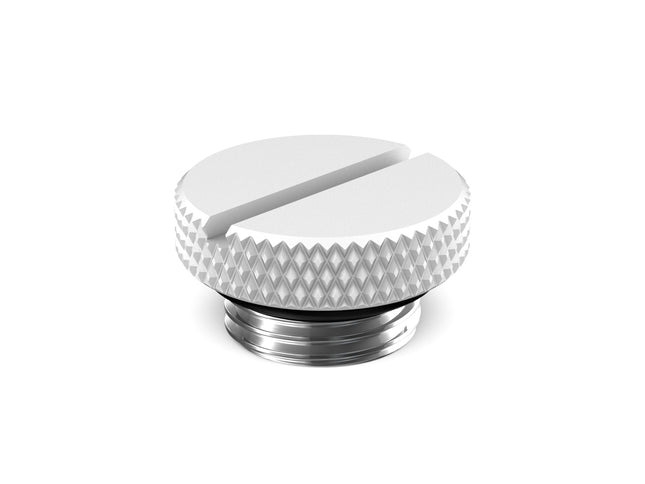 BSTOCK:PrimoChill G 1/4in. SX Knurled Nickel Slotted Stop Fitting - Sky White