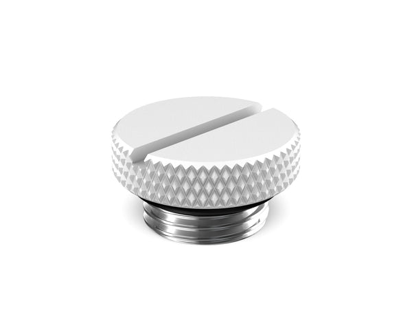 BSTOCK:PrimoChill G 1/4in. SX Knurled Nickel Slotted Stop Fitting - Sky White