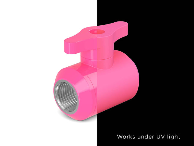 PrimoChill Female to Female G 1/4 Drain Ball Valve - PrimoChill - KEEPING IT COOL UV Pink