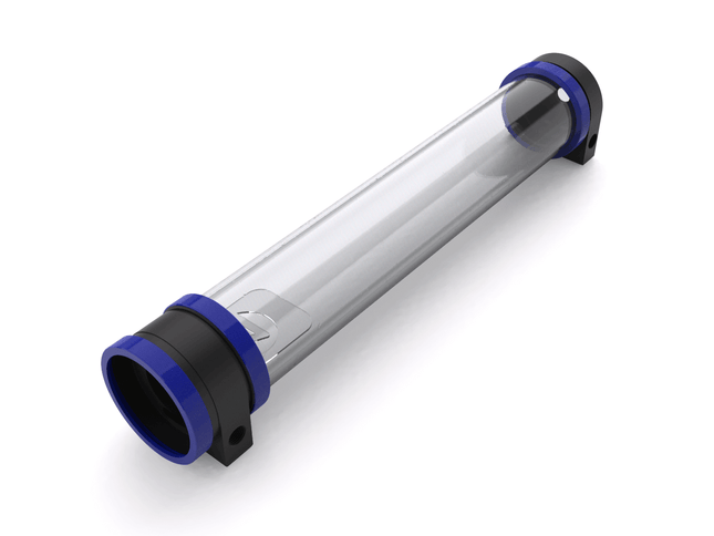 PrimoChill CTR Hard Mount Phase II High Flow D5 Enabled Reservoir - Black POM - 360mm - PrimoChill - KEEPING IT COOL True Blue