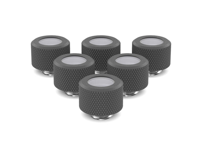 PrimoChill 14mm OD Rigid SX Fitting - 6 Pack - PrimoChill - KEEPING IT COOL TX Matte Gun Metal