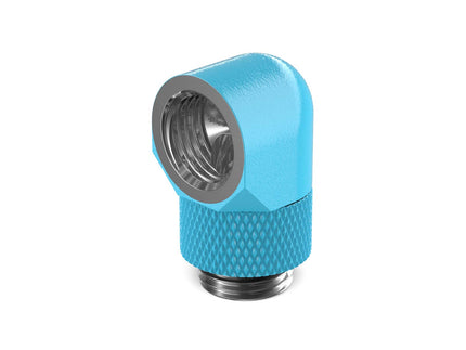 PrimoChill Male to Female G 1/4in. 90 Degree SX Rotary Elbow Fitting - PrimoChill - KEEPING IT COOL Sky Blue