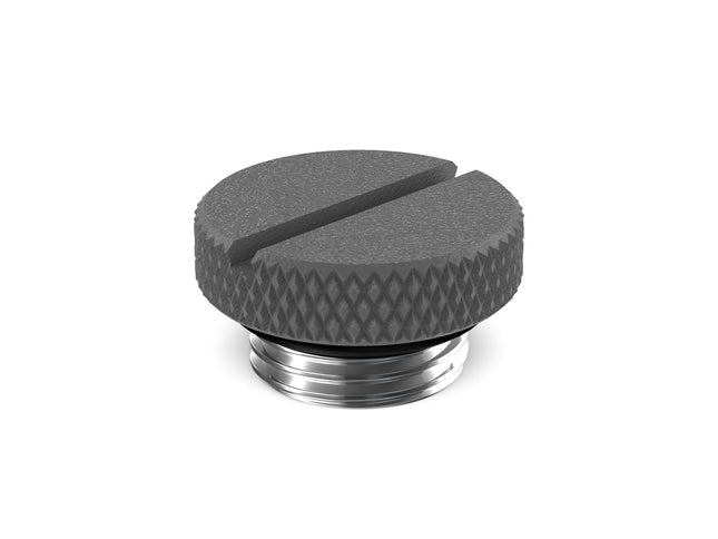 PrimoChill G 1/4in. SX Knurled Slotted Stop Fitting - PrimoChill - KEEPING IT COOL TX Matte Gun Metal