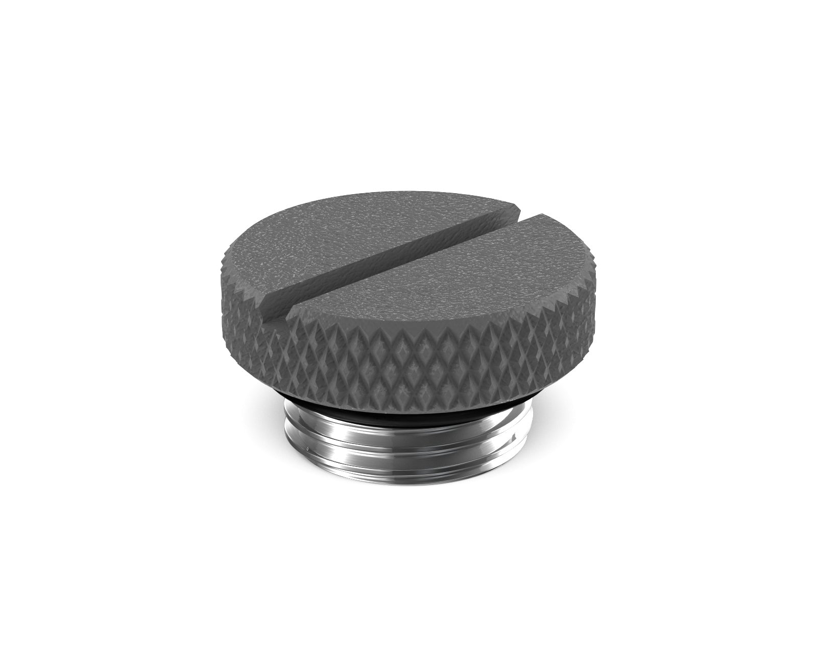 PrimoChill G 1/4in. SX Knurled Slotted Stop Fitting - PrimoChill - KEEPING IT COOL TX Matte Gun Metal