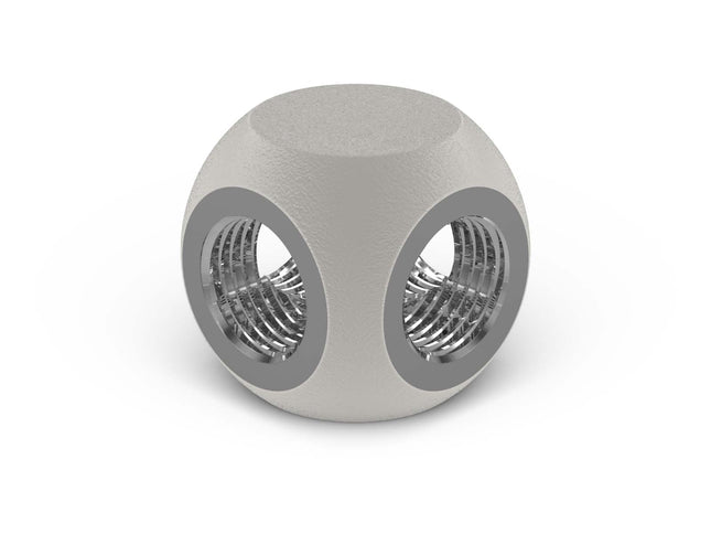 PrimoChill G 1/4in. 4-Way Quad SX Female Adapter Block - PrimoChill - KEEPING IT COOL TX Matte Silver