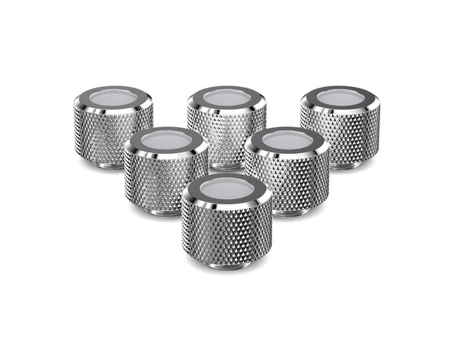 PrimoChill 12mm OD Rigid SX Fitting - 6 Pack - PrimoChill - KEEPING IT COOL Silver Nickel