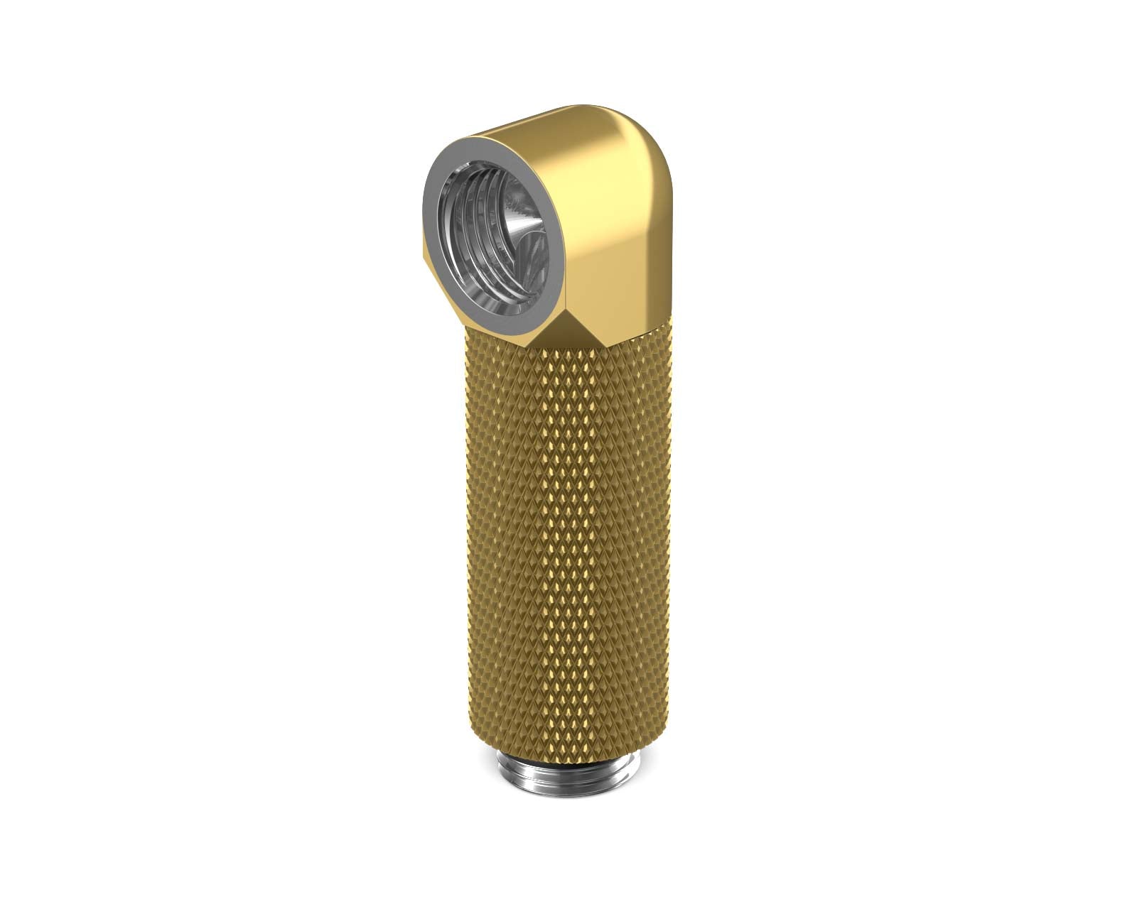 PrimoChill Male to Female G 1/4in. 90 Degree SX Rotary 40mm Extension Elbow Fitting - PrimoChill - KEEPING IT COOL Candy Gold