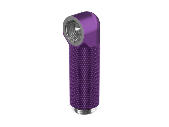 PrimoChill Male to Female G 1/4in. 90 Degree SX Rotary 40mm Extension Elbow Fitting - PrimoChill - KEEPING IT COOL Candy Purple