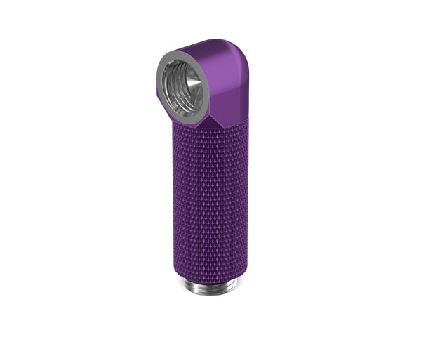 PrimoChill Male to Female G 1/4in. 90 Degree SX Rotary 40mm Extension Elbow Fitting - PrimoChill - KEEPING IT COOL Candy Purple