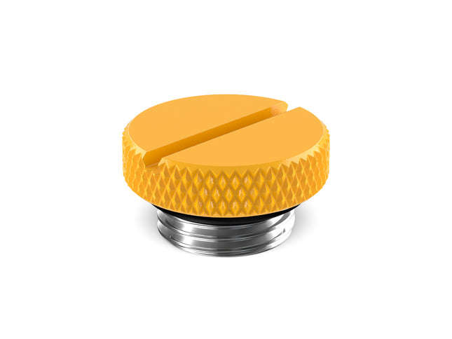 PrimoChill G 1/4in. SX Knurled Slotted Stop Fitting - PrimoChill - KEEPING IT COOL Yellow