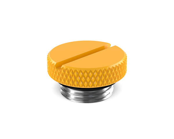 PrimoChill G 1/4in. SX Knurled Slotted Stop Fitting - PrimoChill - KEEPING IT COOL Yellow