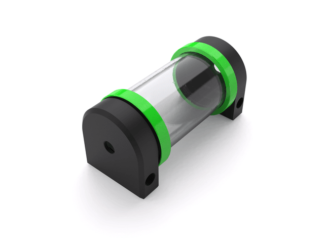 PrimoChill CTR Hard Mount Phase II Reservoir - Black POM - 120mm - PrimoChill - KEEPING IT COOL UV Green