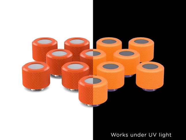 PrimoChill 12mm OD Rigid SX Fitting - 12 Pack - PrimoChill - KEEPING IT COOL UV Orange