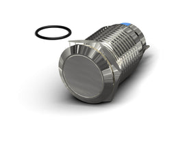 PrimoChill Silver Aluminum Latching Vandal Resistant Switch - 22mm - PrimoChill - KEEPING IT COOL