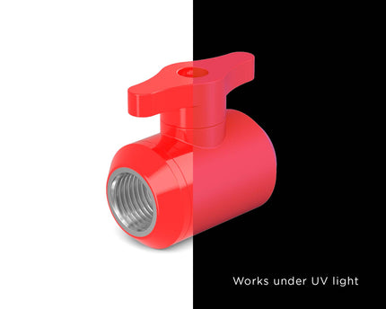PrimoChill Female to Female G 1/4 Drain Ball Valve - PrimoChill - KEEPING IT COOL UV Red