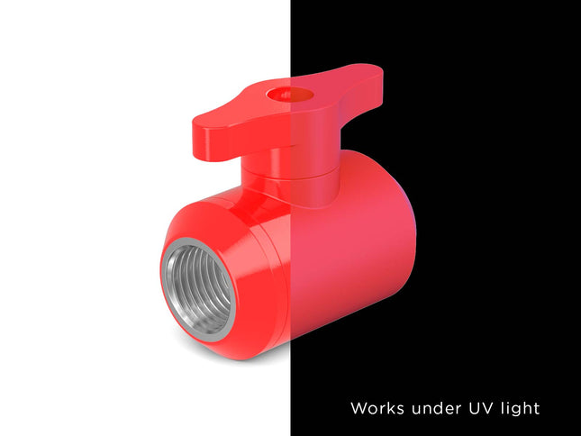 PrimoChill Female to Female G 1/4 Drain Ball Valve - PrimoChill - KEEPING IT COOL UV Red
