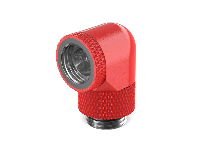 PrimoChill Male to Female G 1/4in. 90 Degree SX Dual Rotary Elbow Fitting - PrimoChill - KEEPING IT COOL Razor Red