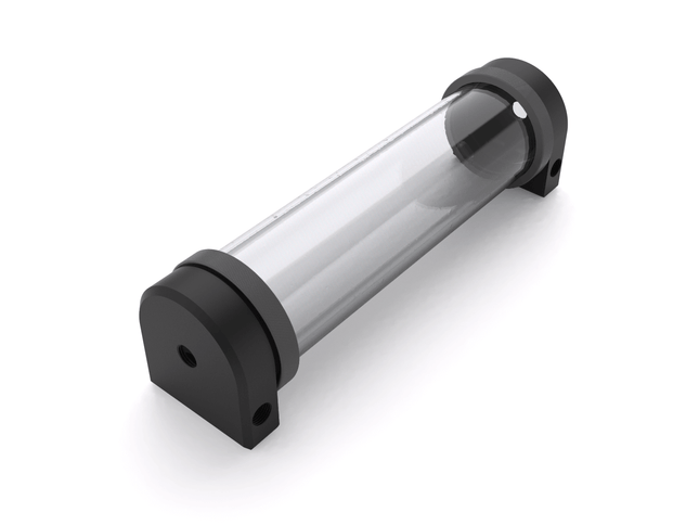 PrimoChill CTR Hard Mount Phase II Reservoir - Black POM - 240mm - PrimoChill - KEEPING IT COOL TX Matte Gun Metal