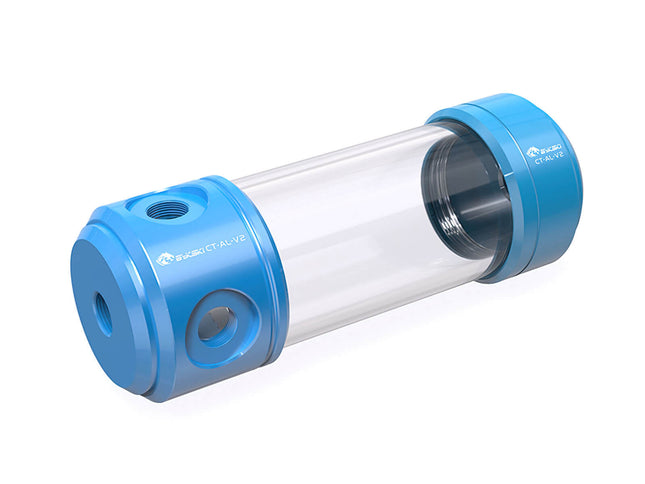 Bykski 50mm Anodized Aluminum Cylindrical Reservoir - 150mm (CT-AL-V2) - PrimoChill - KEEPING IT COOL Blue