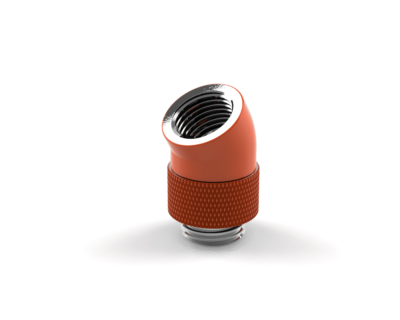 PrimoChill Male to Female G 1/4in. 30 Degree SX Rotary Elbow Fitting - PrimoChill - KEEPING IT COOL Orange