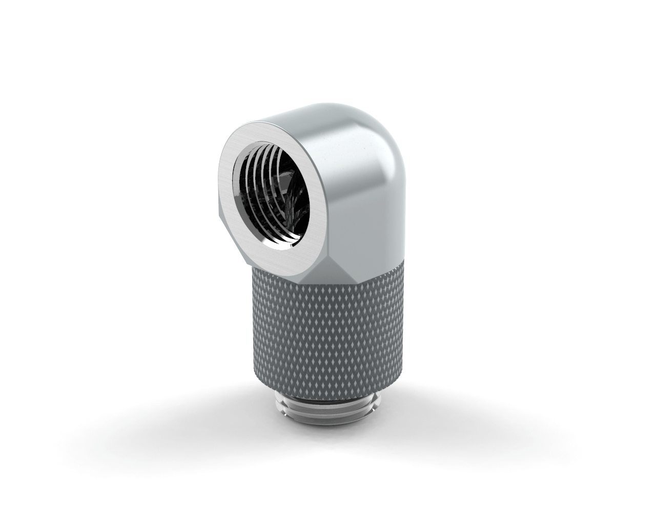 PrimoChill Male to Female G 1/4in. 90 Degree SX Rotary 15mm Extension Elbow Fitting - PrimoChill - KEEPING IT COOL Silver