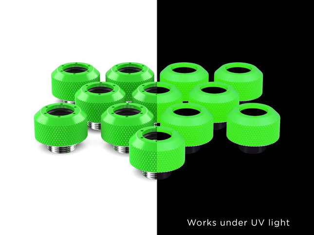 PrimoChill 1/2in. Rigid RevolverSX Series Fitting - 12 pack - PrimoChill - KEEPING IT COOL UV Green