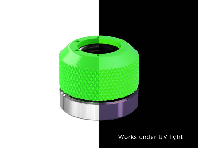 PrimoChill 1/2in. Rigid RevolverSX Series Coupler G 1/4 Fitting - PrimoChill - KEEPING IT COOL UV Green