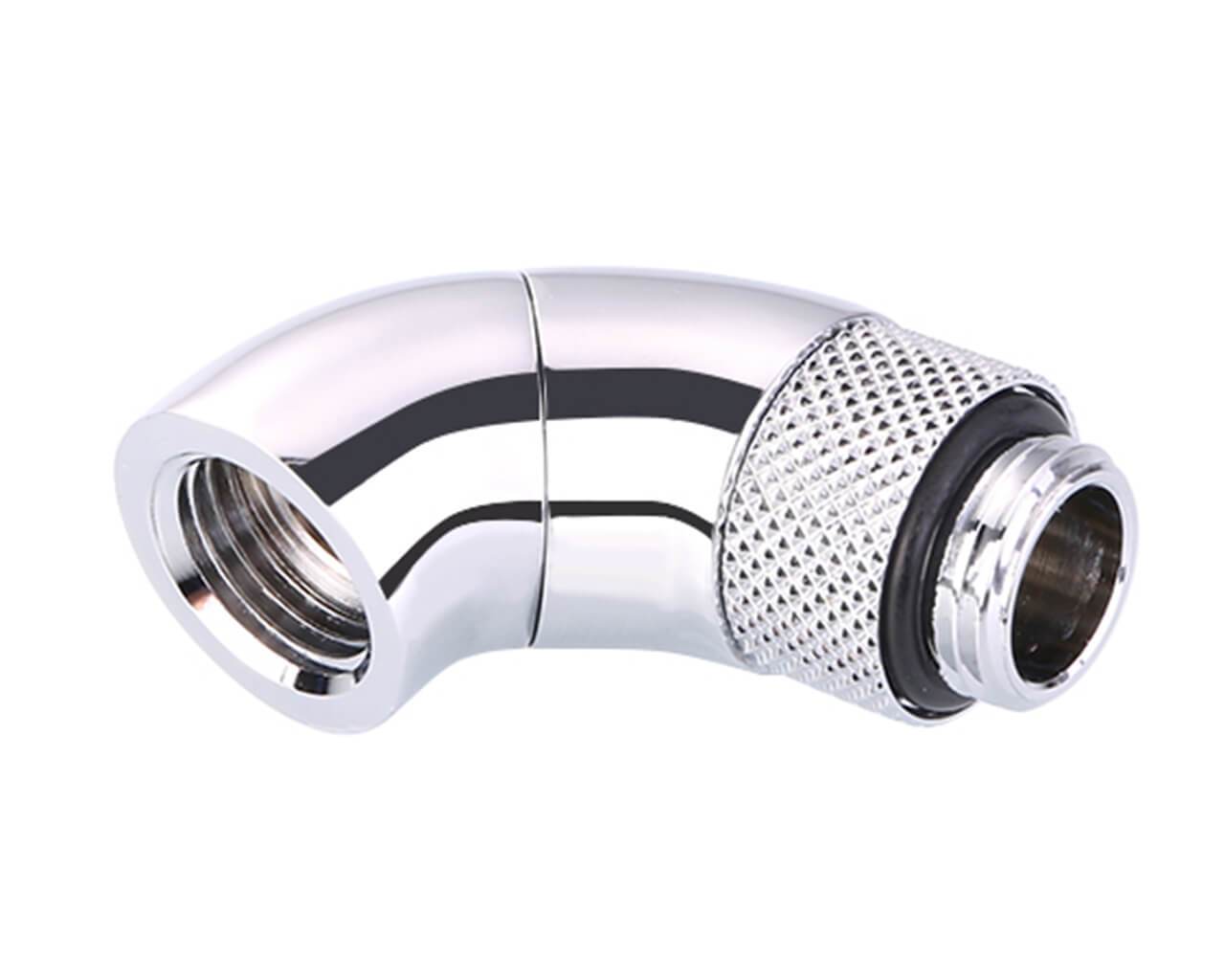 Bykski G 1/4in. Male to Female 90 Degree Double Rotary Elbow Fitting (B-RD90-SK) - PrimoChill - KEEPING IT COOL Silver