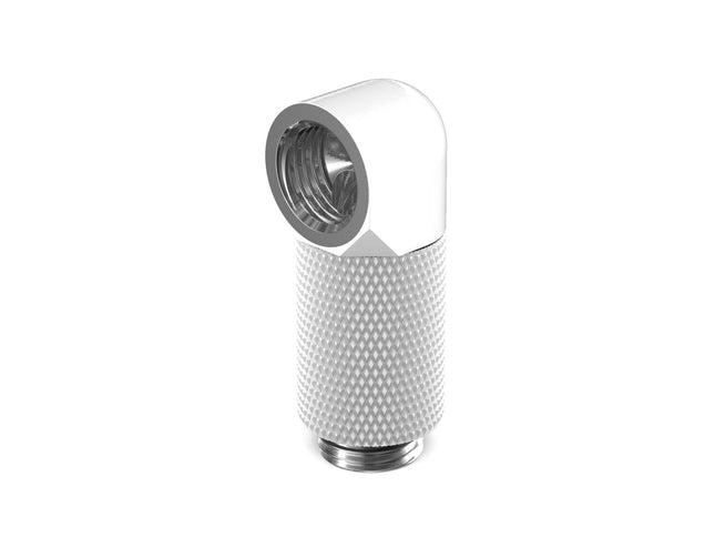 PrimoChill Male to Female G 1/4in. 90 Degree SX Rotary 25mm Extension Elbow Fitting - PrimoChill - KEEPING IT COOL Sky White
