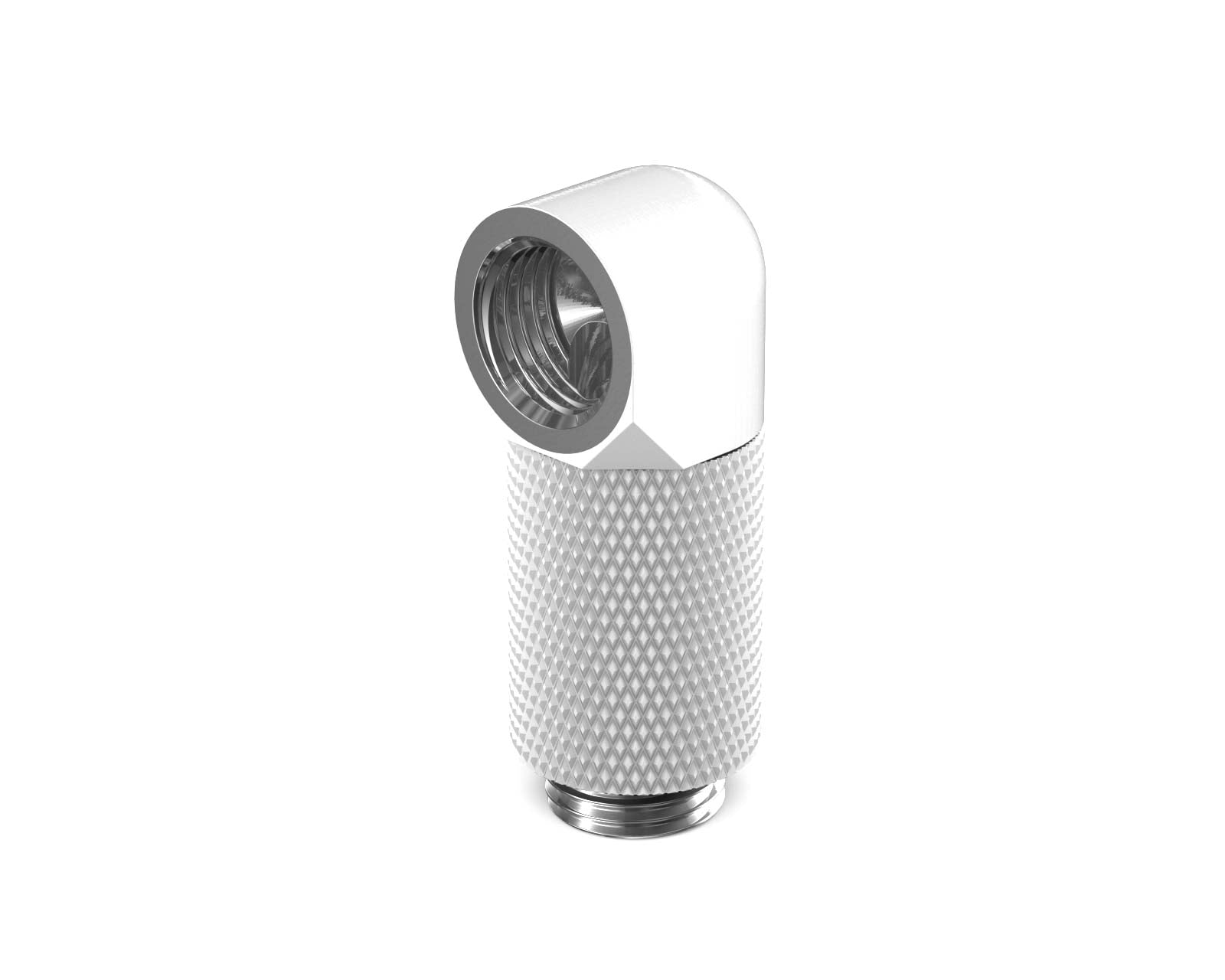 PrimoChill Male to Female G 1/4in. 90 Degree SX Rotary 25mm Extension Elbow Fitting - PrimoChill - KEEPING IT COOL Sky White