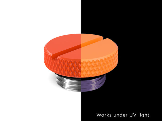 PrimoChill G 1/4in. SX Knurled Slotted Stop Fitting - PrimoChill - KEEPING IT COOL UV Orange