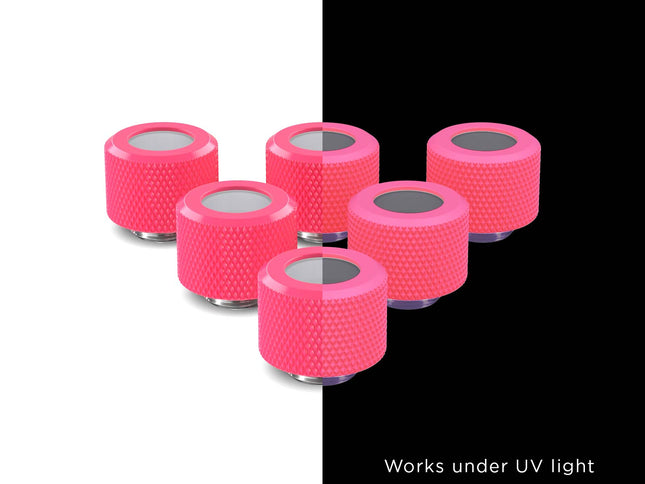 PrimoChill 12mm OD Rigid SX Fitting - 6 Pack - PrimoChill - KEEPING IT COOL UV Pink