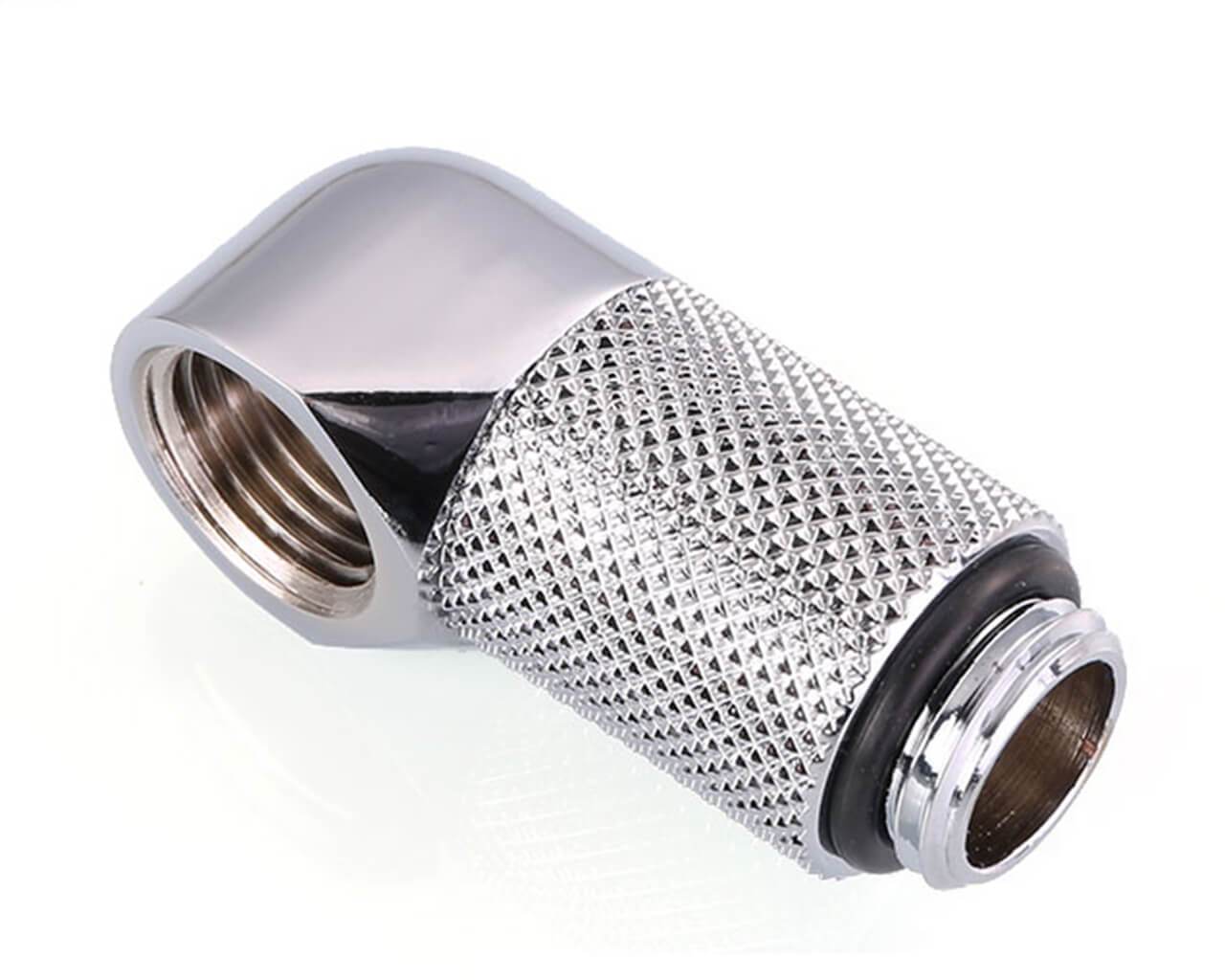 Bykski G 1/4in. Male to Female 90 Degree Rotary 20mm Extension Elbow Fitting (B-RD90-EXJ20) - PrimoChill - KEEPING IT COOL Silver