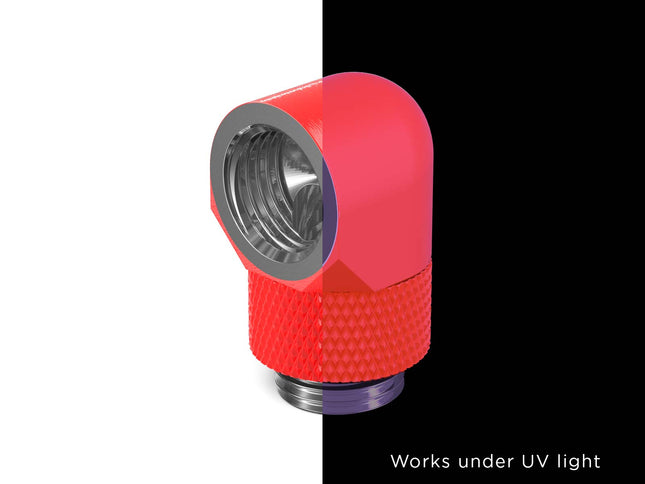 PrimoChill Male to Female G 1/4in. 90 Degree SX Rotary Elbow Fitting - PrimoChill - KEEPING IT COOL UV Red