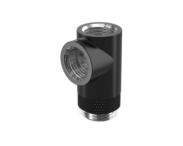 PrimoChill G 1/4in. Inline Rotary 3-Way SX Female T Adapter - PrimoChill - KEEPING IT COOL Satin Black