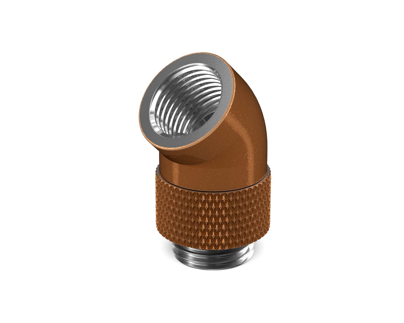 PrimoChill Male to Female G 1/4in. 45 Degree SX Rotary Elbow Fitting - PrimoChill - KEEPING IT COOL Copper