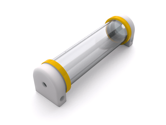 PrimoChill CTR Hard Mount Phase II Reservoir - White POM – 240mm - PrimoChill - KEEPING IT COOL Yellow